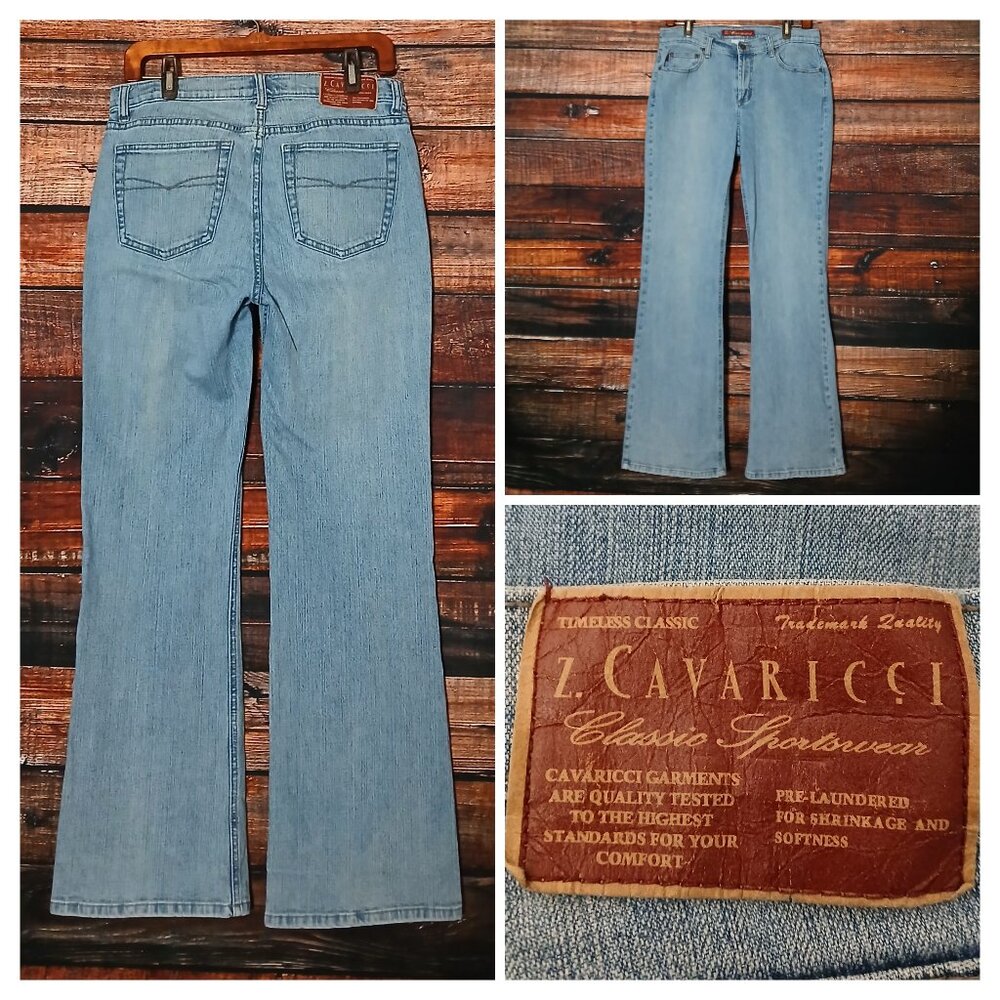 Z Cavaricci Vintage Jeans 10 Boot Cut Mid Rise Light Wash Denim Stretch